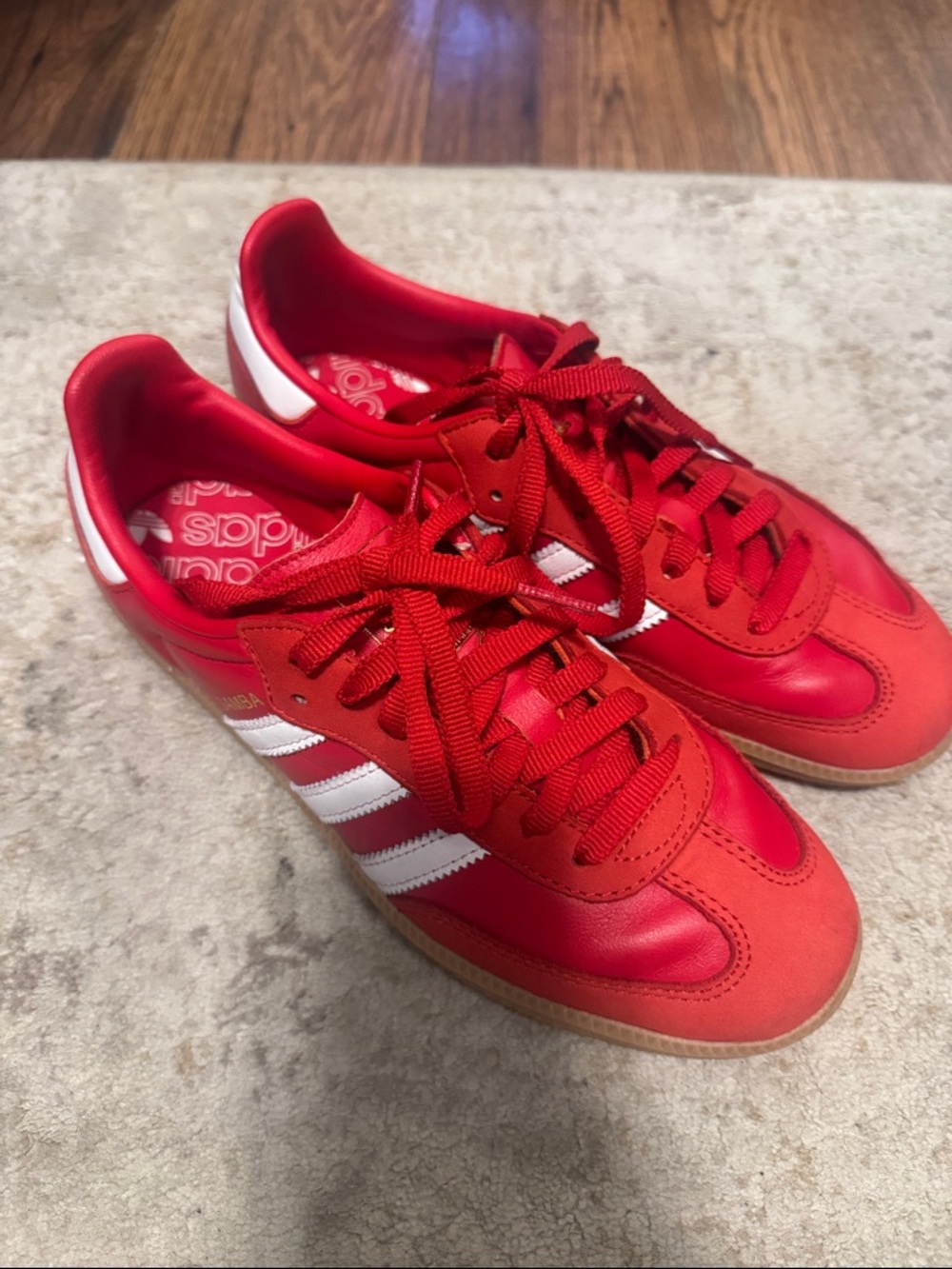 adidas Red and White Samba Classic Sneakers